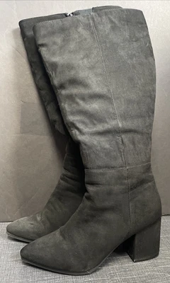 Botas para mujer Lane Bryant talla 11 negras imitación gamuza hasta la rodilla pantorrilla extra ancha Foto 1 de 4