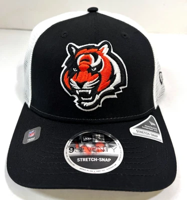 Gorra de camionero Cincinnati Bengals NFL NE elástica a presión ~ negra/blanca Foto 1 de 4