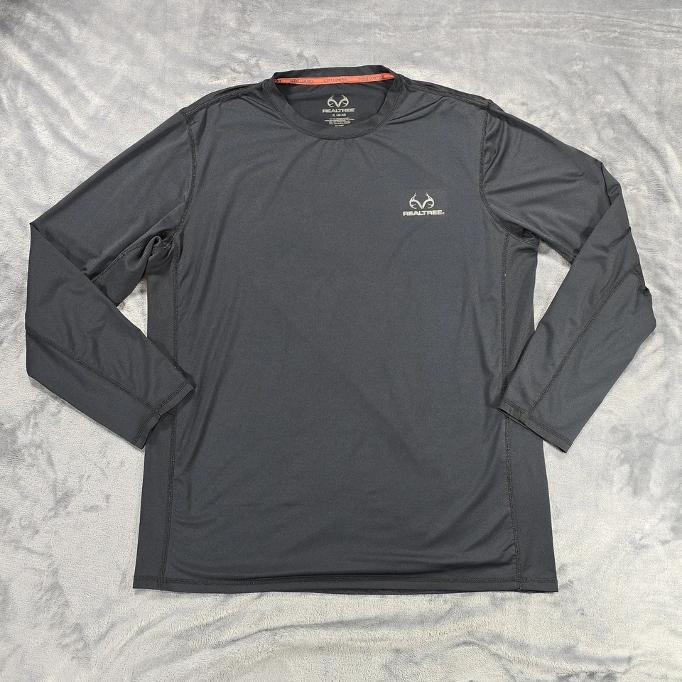 Realtree Base Layer T Shirt Mens XL Black Scent Control Hunting Stretch Wicking - Image 1 of 4