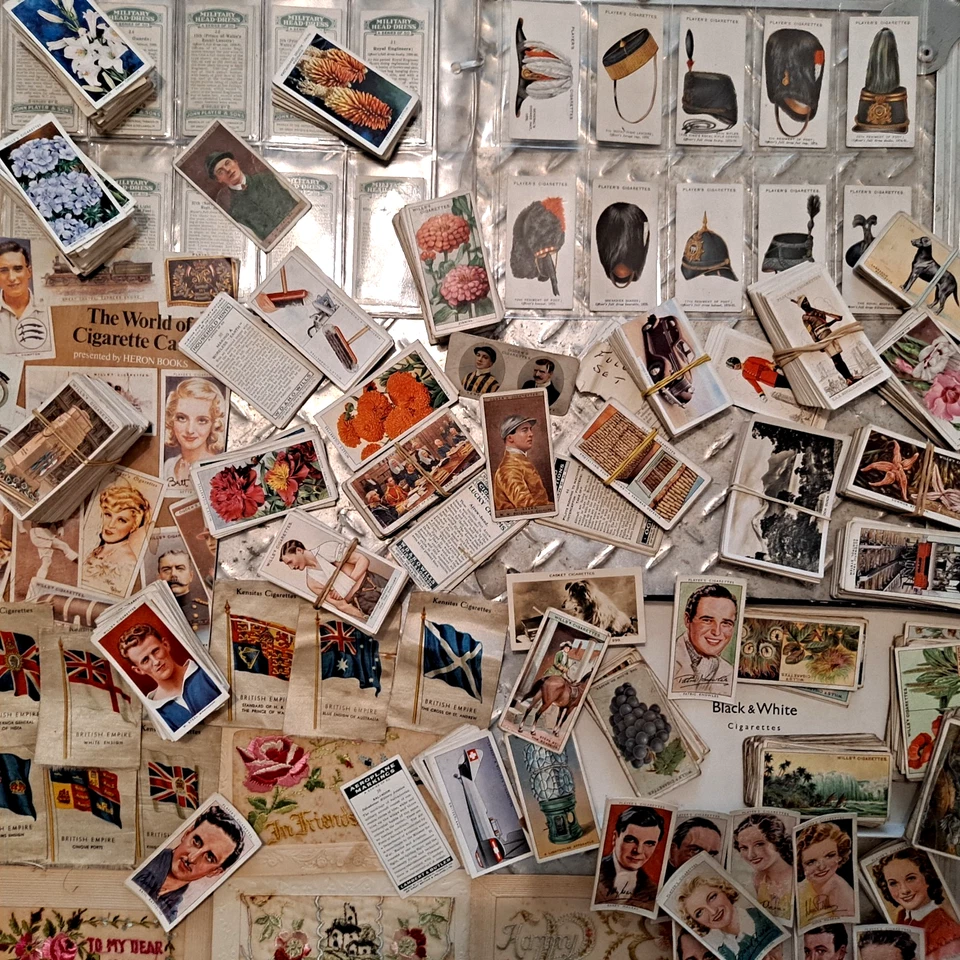 Antique - Vintage Large Lot Mixed Cigarette Cards - Some silk WW1 Post Cards Etc - Image 1 of 4