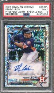 2021 Bowman Chrome Pedro Leon Rookie Prospect Auto Speckle Refractor #/299 PSA 9 - Bild 1 von 3