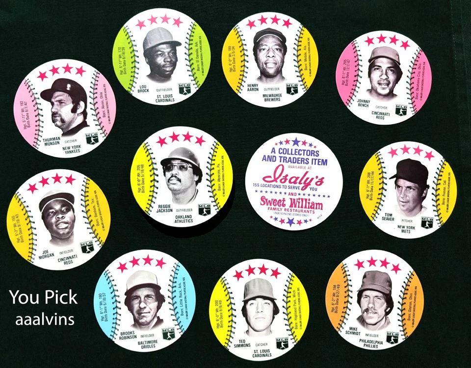 1976 Isaly's Baseball Discs - You Pick - aaalvins - Image 1 of 1