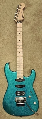 Charvel Pro-Mod San Dimas HSS Guitar, Aqua Flake, Floyd Rose, Duncans! - Image 1 of 4