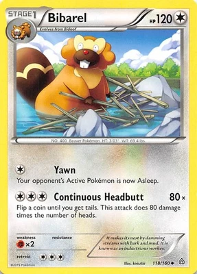 Bibarel 118/160 XY Primal Clash Pokemon 005816 - Image 1 of 2