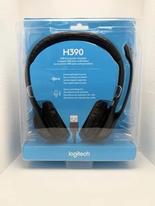 LOGITECH H390 USB Computer Headset SEALED Enhanced Digital Sound Noise-Canceling - Photo 1/2