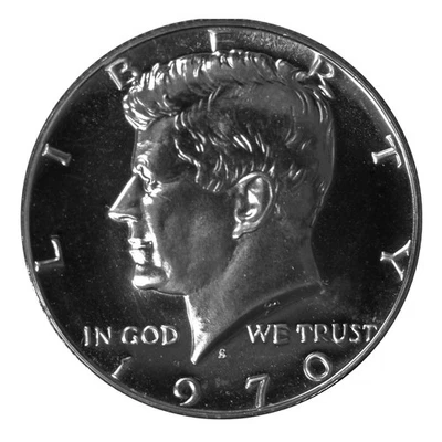 Полдоллара с изображением Кеннеди 1970 г. драгоценные камни 40% серебро пруф - Изображение 1 из 4