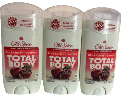 3 Pack Old Spice Body Deodorant Stick Black Cherry + Bourbon 3 Oz Each - Image 1 of 2