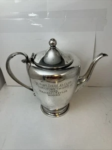 Fort Douglas Club Director’s Trophy 1933 Silver Plated Tea Coffee Pot - Picture 1 of 7