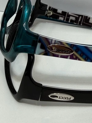 Gafas de sol Pucci monturas 1 negro 1 turquesa sin lentes buen estado conjunto de 2 Foto 1 de 4