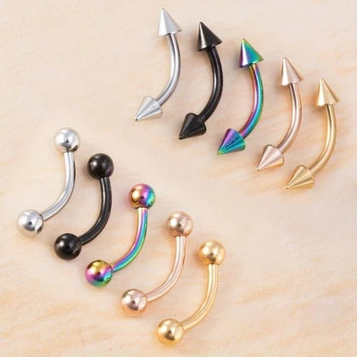 10件装弧形杠铃环肚脐眉毛肚脐唇身体穿孔首饰 — 第 1/4 张图片