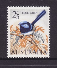 2/5 Blue Wren White Paper Perfect Condition *Muh*.