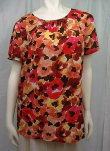 Ann Taylor Womens Blouse Shirt Size M Sher Floral Stretch - Picture 1 of 5
