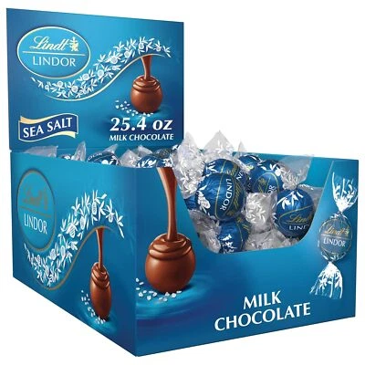 Lindt Lindor Sal Marina Leche Chocolate Trufas 60 unidades 25 OZ Caramelo Gourmet Foto 1 de 4