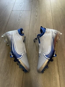 Nike Vapor Edge Elite 360 Flyknit SZ 16 Football Cleats Silver Blue AO8276-010 - Picture 1 of 8
