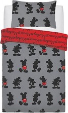 Official Disney Mickey Mouse 2 in 1 Reversible Single Duvet Bedding Set