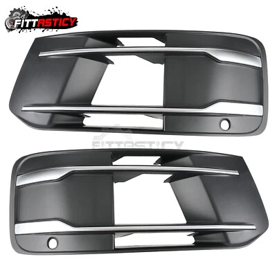 2X Parachoques delantero Para Audi Q7 2016-2019 Luz antiniebla Parrilla Cubiertas Bisel Inserto Foto 1 de 4