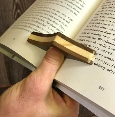 DANNAN Wooden Two Tone Thumb Book Page Holder - for one hand reading