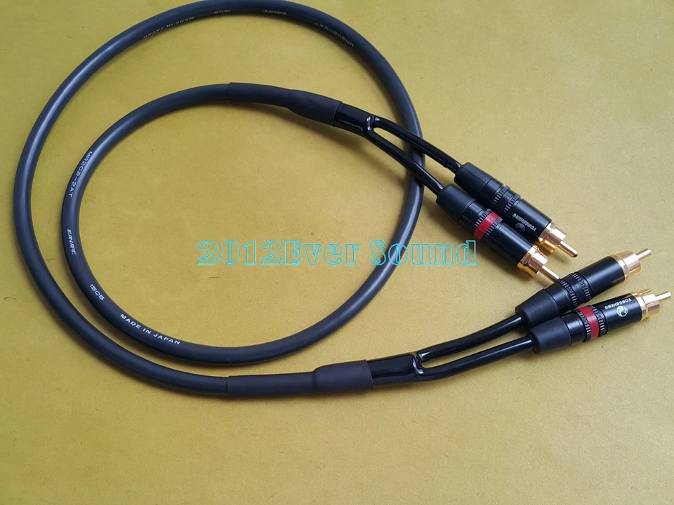 HIFI Japan Made Pure Copper RCA Audio Cable Gold Plug interconnect analog - Image 1 of 4