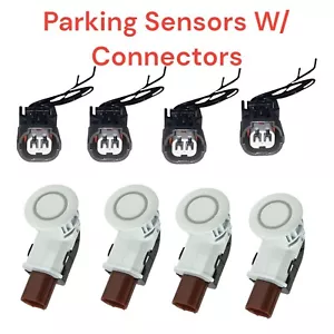 4x Rear Parking Aid Sensor White & Connectors Fits Honda Odyssey 05-10 CRV 04-13 - Picture 1 of 8