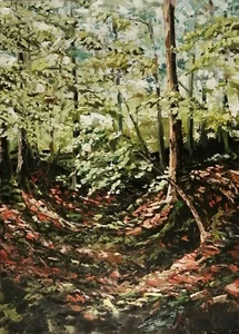 Frühlingswald der Barsche - Öl auf Leinwand (Originalwerk) signiert - Bild 1 von 2