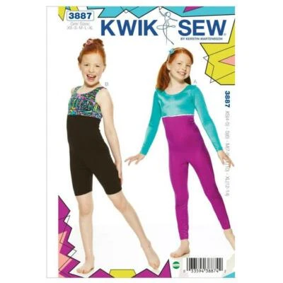 Kwik Sew Pattern K3887 3887 Girls Leotard Dance Wear Costume Sizes 4-14 NEW - Image 1 of 2