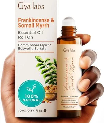 Gya Labs Myrrh and Frankincense Roll On - 100% Natural Myrrh and Frankincense -