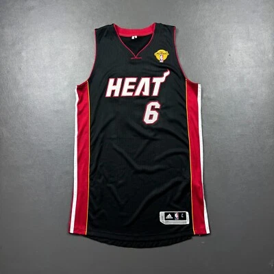 Camiseta deportiva 100 % auténtica Lebron James Adidas Miami Heat Finales de la NBA L malla # corte profesional Foto 1 de 4
