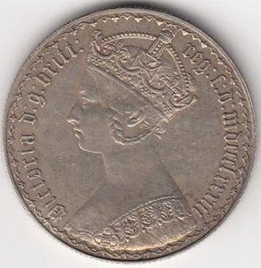 1883 Great Britain One Florin Silver Coin - EF - Picture 1 of 2