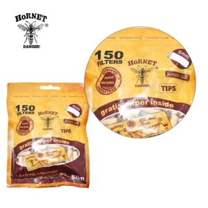 HORNET Natural Unrefined PreRolled Cigarette Filter Tips 6MM 300 Filters 2 Packs - Picture 1 of 8