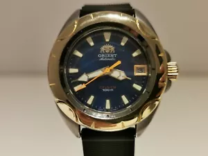 VINTAGE BEAUTIFUL DIVER STYLE TITANIUM MEN'S JAPAN AUTOMATIC WATCH "ORIENT" 21J  - Picture 1 of 8