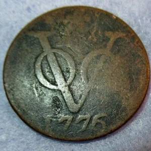 Magic Key Date 1776 Date of Independence! Colonial New York Penny VOC Holland M - Picture 1 of 6