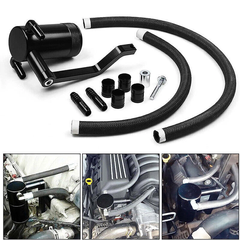 6.4L Billet Oil Catch Can Kit 5.7 HEMI Z-Bracket For 11-21 Dodge Charger Challen - Изображение 1 из 4