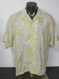 Tommy Bahama Mens Floral Linen Shirt Short Sleeve Button Front XL T31856 Green - Picture 1 of 7
