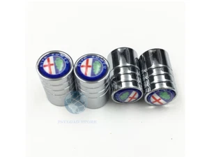 4 TAPPI COPRI VALVOLE LOGO ALFA ROMEO 145 147 156 159 MITO GIULIETTA STEMMA - Foto 1 di 1