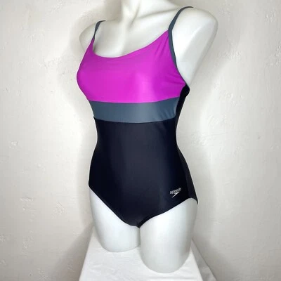 Traje de baño Speedo One Piece para mujer 6 rosa negro gris bloque de color Foto 1 de 4