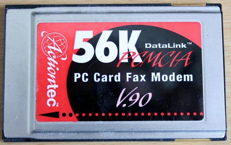 PC Card Fax Modem 56K PCMCIA  V.90 DataLink CardBus FM560LK Laptop ActionTec - Image 1 of 4