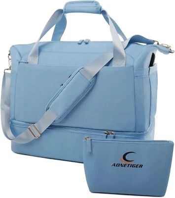 Juego de 3 bolsas de viaje para gimnasio de fin de semana AONETIGER para mujer con salida de zapatos azul Foto 1 de 4