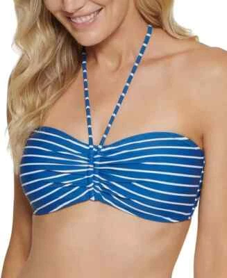 Top de Bikini Tommy Hilfiger AZUL GOLFO Rayas Convertible Bandeau, EE. UU. 2X-Grande Foto 1 de 4
