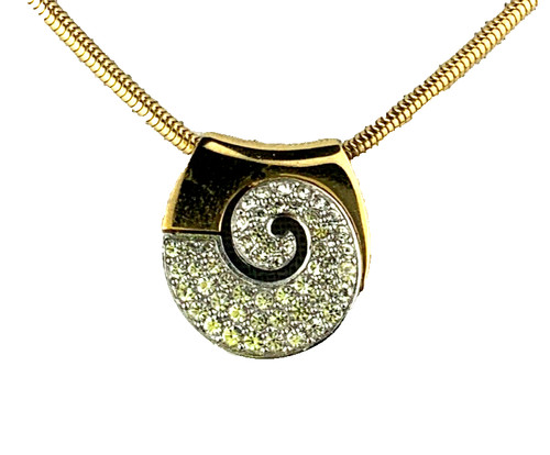 collana vintage GIVENCHY 1978 cristallo oro mai indossata ESTREMAMENTE rara