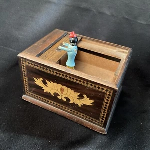 Seltene japanische Holz Zigarettenschachtel Spender Schiebedeckel mechanisch ~ TOP - Bild 1 von 14