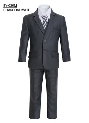 Magen Boy carbón FORMAL SLIM FIT traje conjunto de 5 piezas abrigo, chaleco, pantalón, camisa, clip 29  Foto 1 de 4