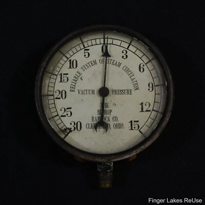 C.1900 Bishop & Babcock Co. Датчик давления вакуума - Изображение 1 из 4