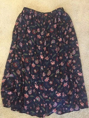 Woman’s Small Hollister Blue Floral Midi Flowy Skirt NWOT Flowers *Read Maybe XS - Image 1 of 4