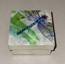 Capiz Shell Box Dragonfly Jewelry Trinket Box