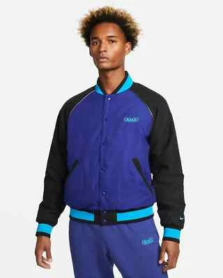 NIKE LEBRON PROTECT BOMBER JACKET SIZE L (DQ6147 455) BLUE / BLACK - Image 1 of 4
