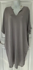 Neu 98 $ Barefoot Dreams Luxe Milk Jersey kurzer Kaftan, Zinn - eingestellt - Bild 1 von 5