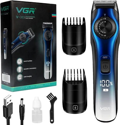 VGR Profi Haarschneidemaschine Herren Elektrisch Haarschneider Barttrimmer 2 KÄMME