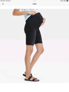 Isabel Maternity by Ingrid & Isabel Over Belly Bermuda Maternity Jean Shorts 18 - Picture 1 of 5