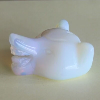 40mm Tallado a Mano Piedras Preciosas Cristal Opalita Cabeza de Lobo Colgante Cuentas para Collar Foto 1 de 4