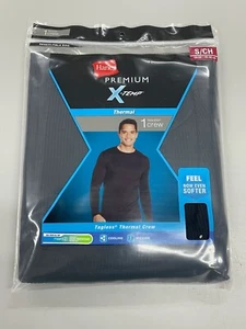 HANES MENS PREMIUM X-Temp Thermal Crew Size Small Color Black - Picture 1 of 1